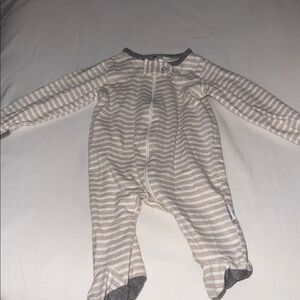 Gerber Cream and Gray Striped Footie